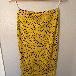 Capella Yellow and Black Spotted Pencil Skirt